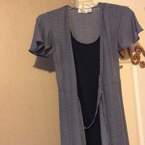 Blue and white dress